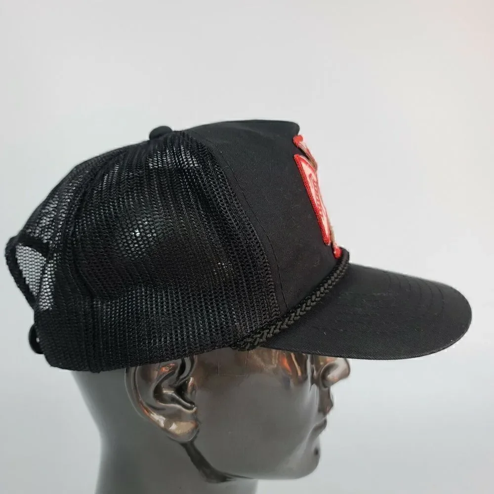 Vintage Snapback Messena New York Fire Department Hat Patch Cap Black